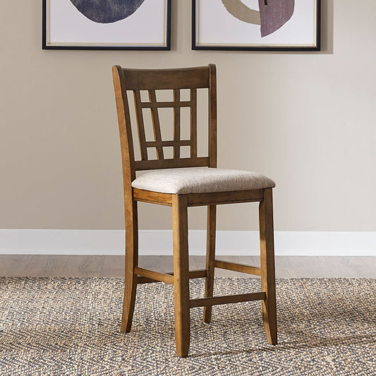 24 Inch Lattice Back Counter Chair