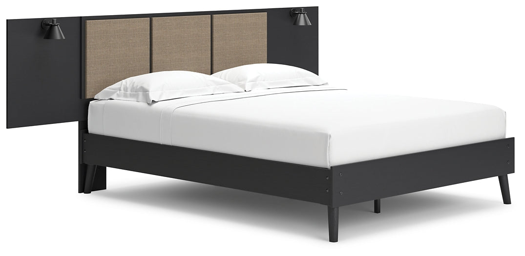 Charlang Queen Panel Platform Bed with Dresser and 2 Nightstands