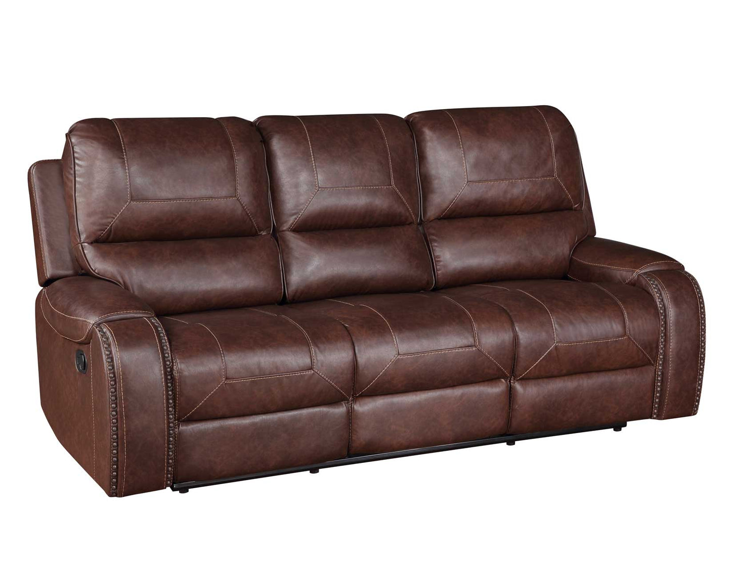 Keily Sofa, Manual Reclining, Drop-Down Console, Brown
