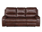 Keily Sofa, Manual Reclining, Drop-Down Console, Brown