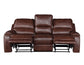 Keily Sofa, Manual Reclining, Drop-Down Console, Brown