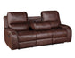 Keily Sofa, Manual Reclining, Drop-Down Console, Brown