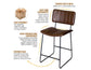 Tribeca 24″ Commercial Grade Counter Stool, Cordovan Vegan Leather