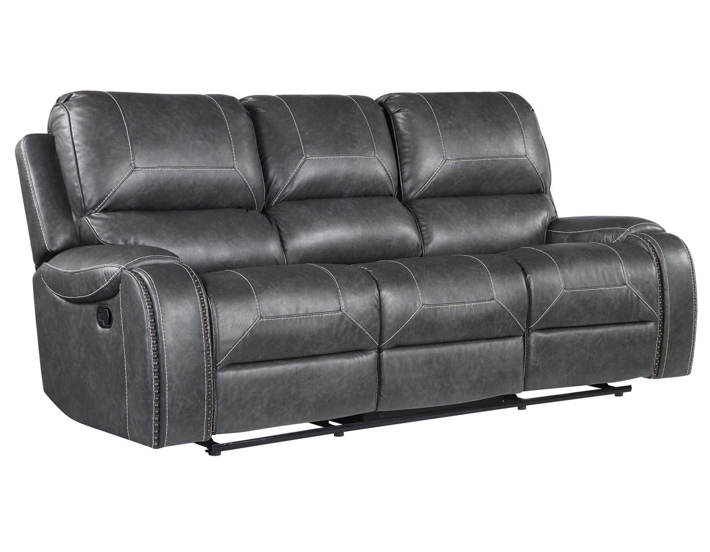 Keily Sofa, Manual Reclining, Drop-Down Console, Grey