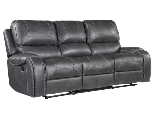 Keily Sofa, Manual Reclining, Drop-Down Console, Grey