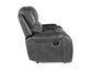 Keily Sofa, Manual Reclining, Drop-Down Console, Grey