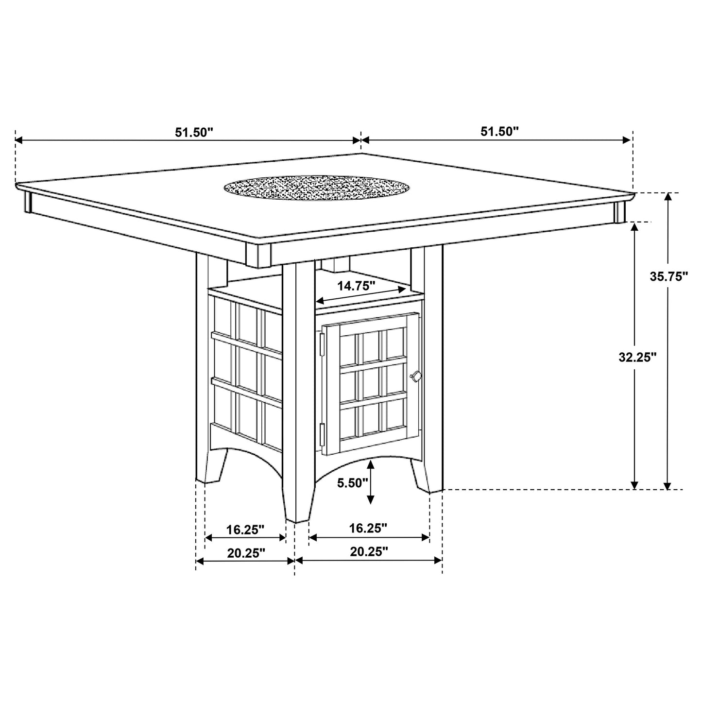 Gabriel 52-inch Counter Height Dining Table Cappuccino - Discount Furniture Connection