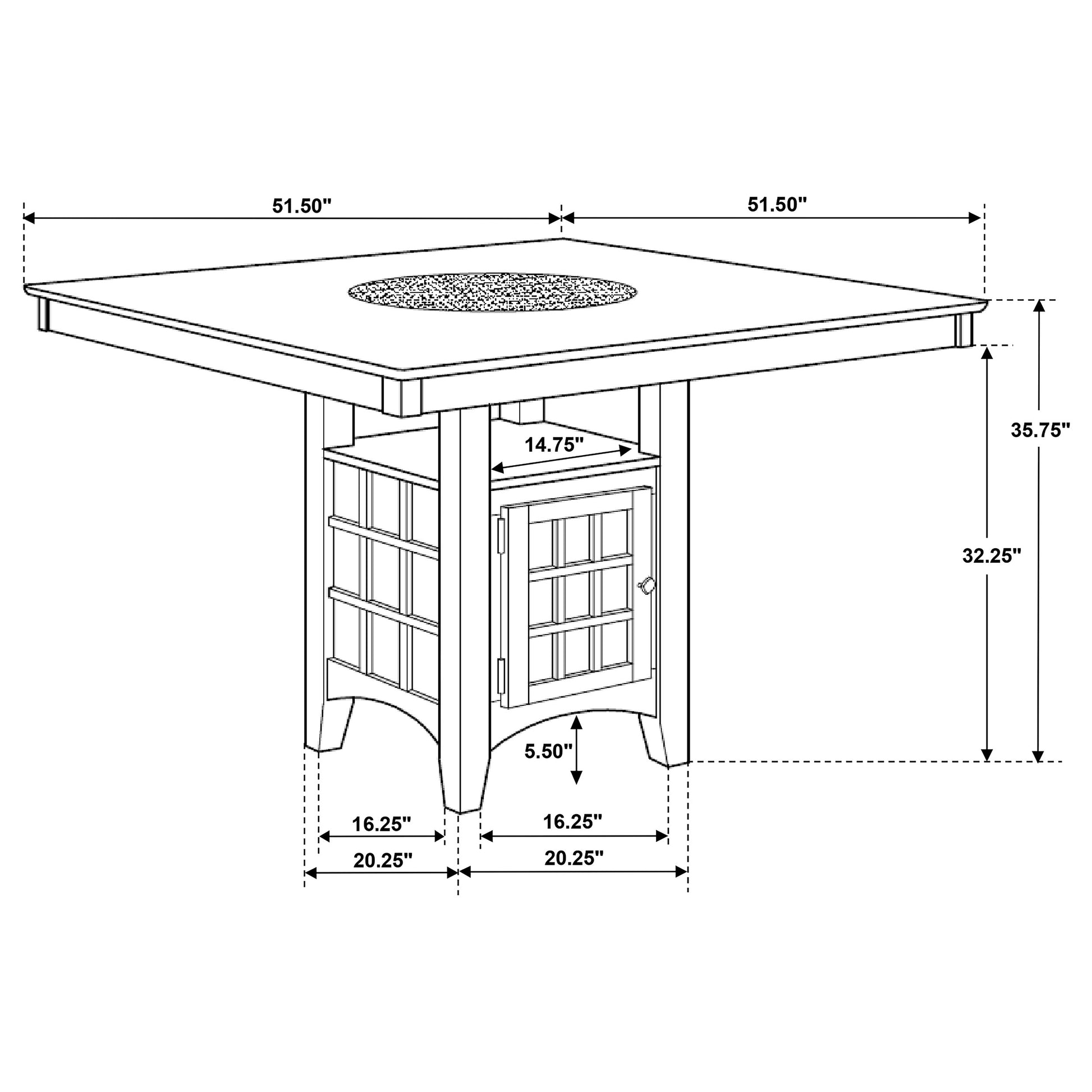 Gabriel 52-inch Counter Height Dining Table Cappuccino - Discount Furniture Connection