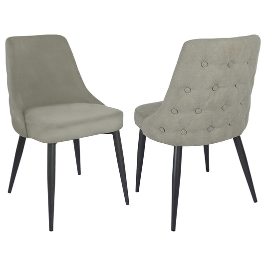 Cosmo Upholstered Dining Side Chair Light Grey (Set of 2) - Discount Furniture Connection