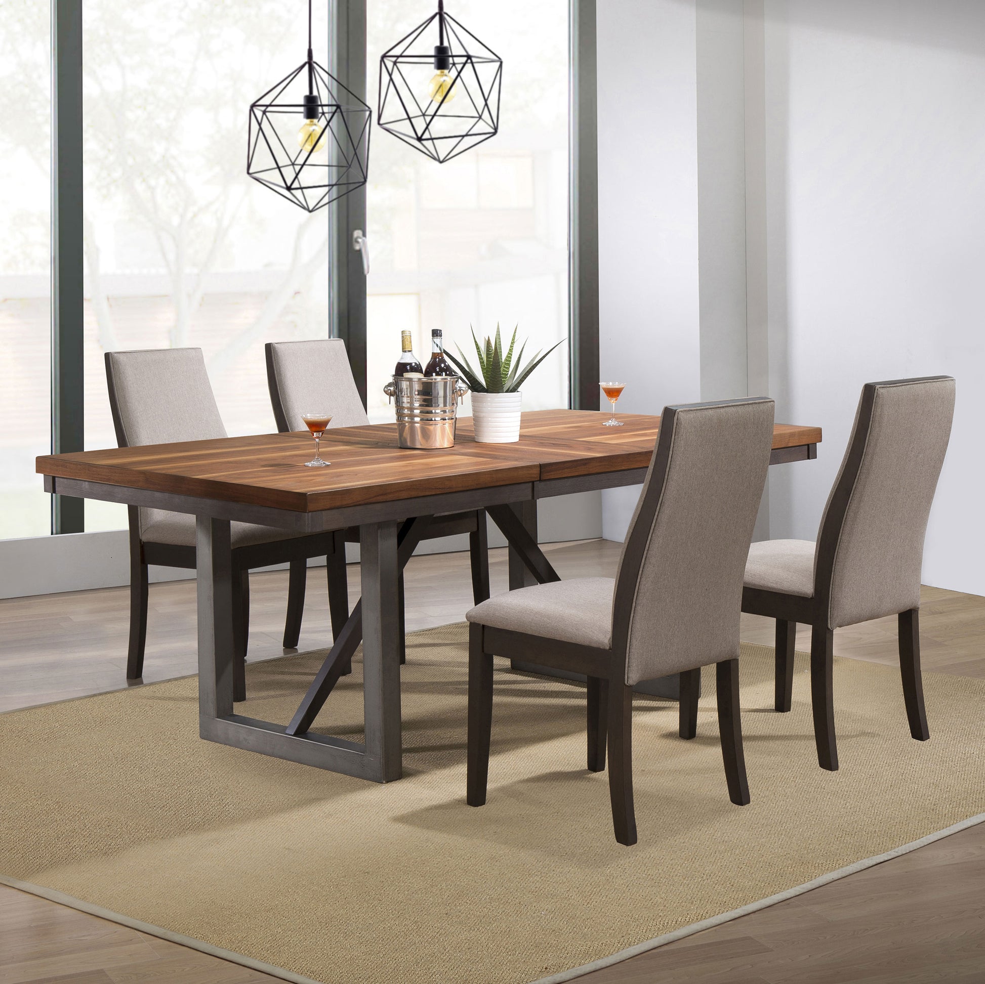 Spring Creek 5-piece Rectangular Dining Table Set Taupe - Discount Furniture Connection