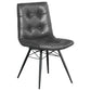 Aiken Faux Leather Upholstered Dining Side Chair Charcoal Grey (Set of 4)