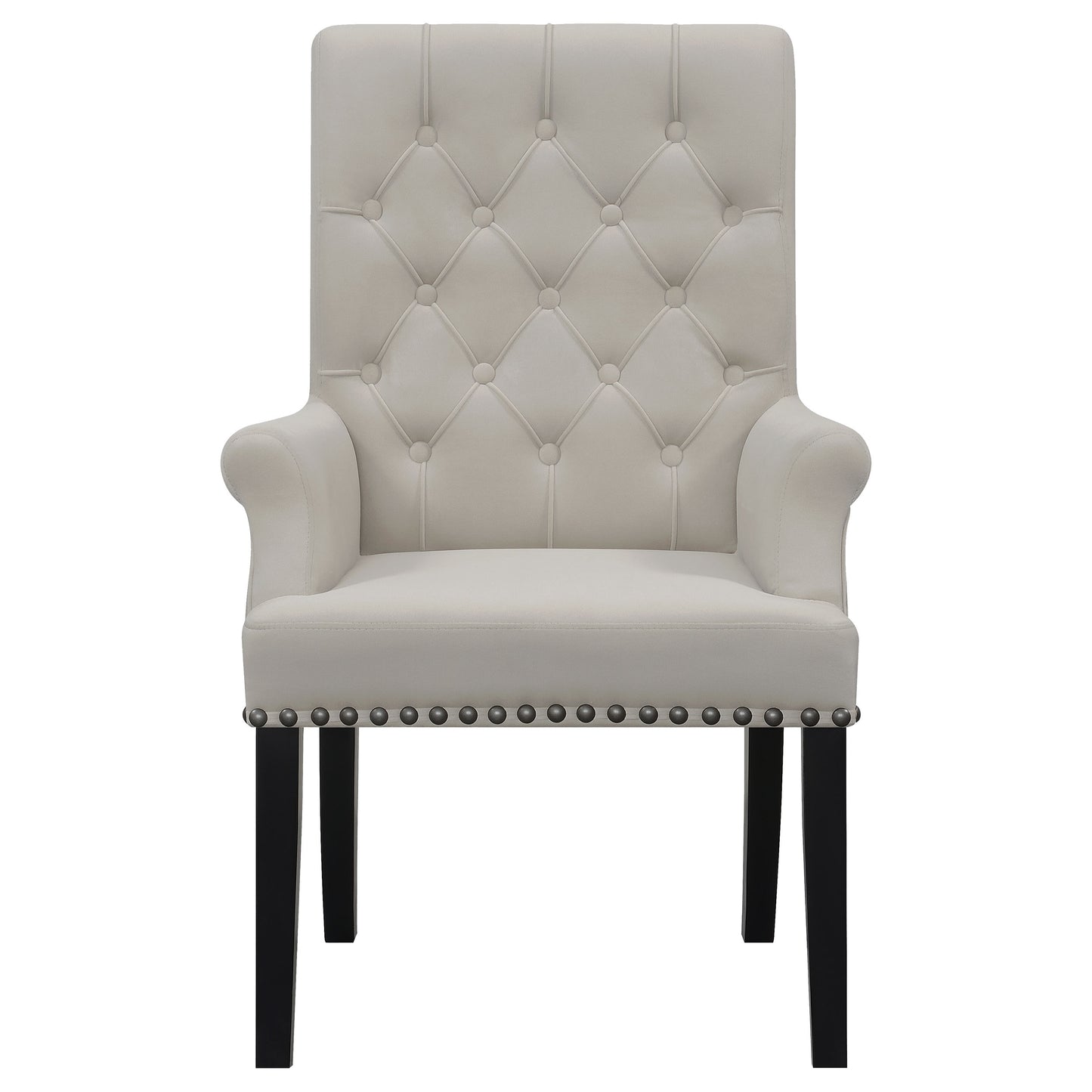 Alana Velvet Upholstered Dining Arm Chair Sand - Discount Furniture Connection