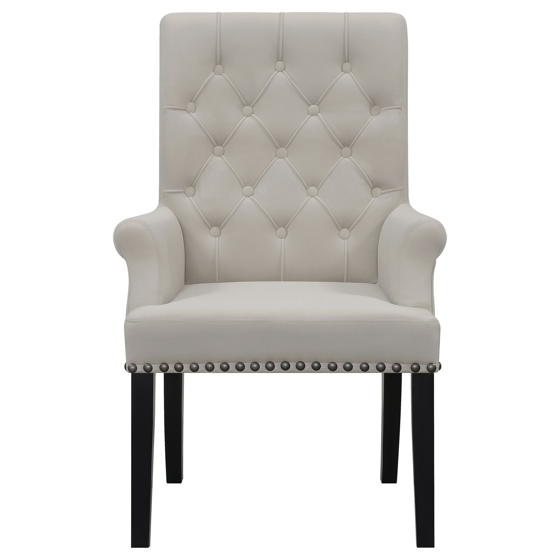 Alana Velvet Upholstered Dining Arm Chair Sand - Discount Furniture Connection