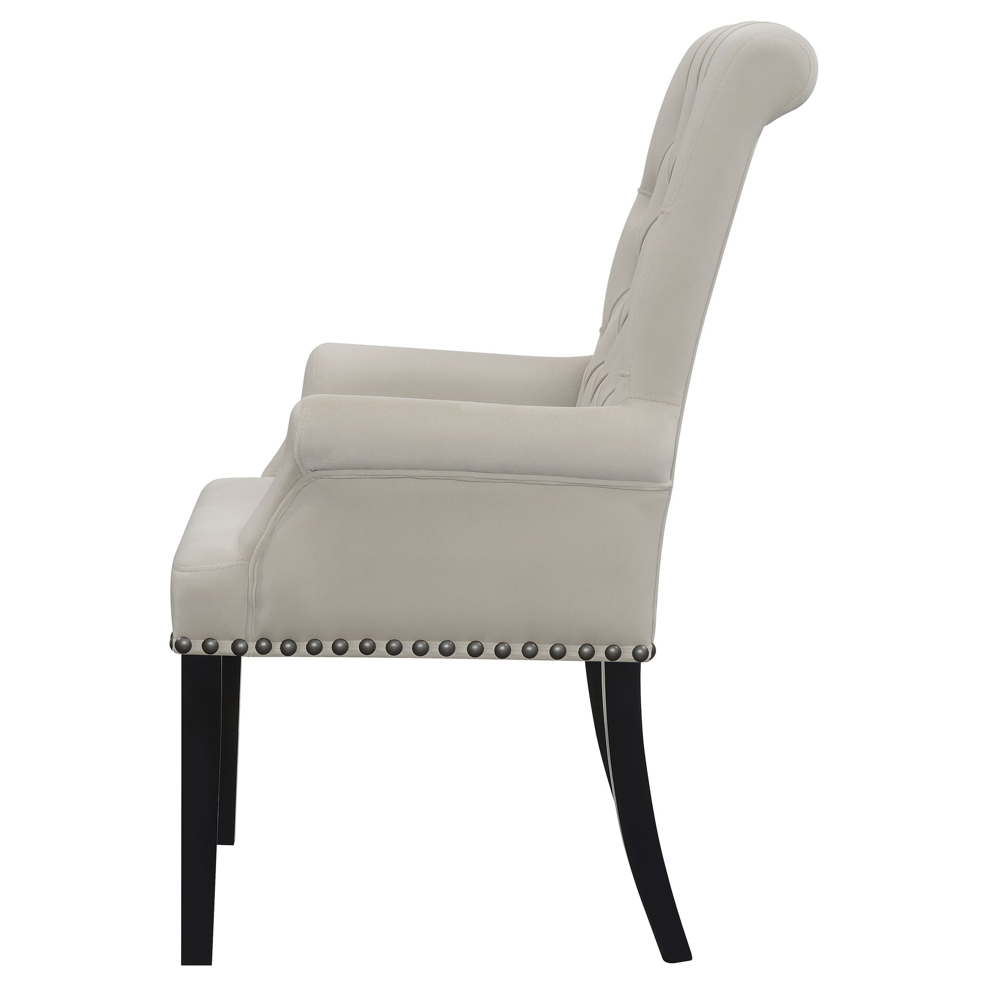 Alana Velvet Upholstered Dining Arm Chair Sand - Discount Furniture Connection