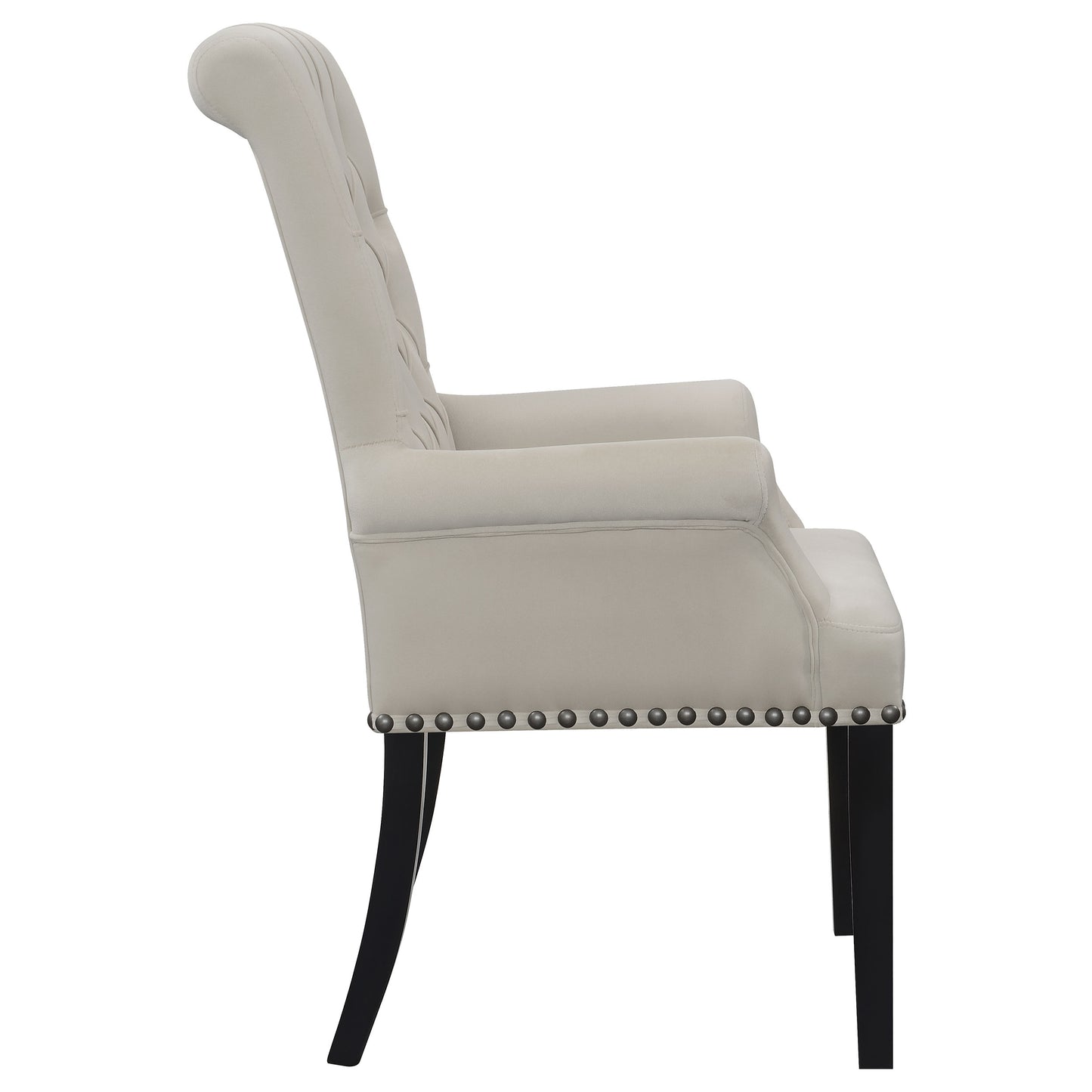 Alana Velvet Upholstered Dining Arm Chair Sand - Discount Furniture Connection
