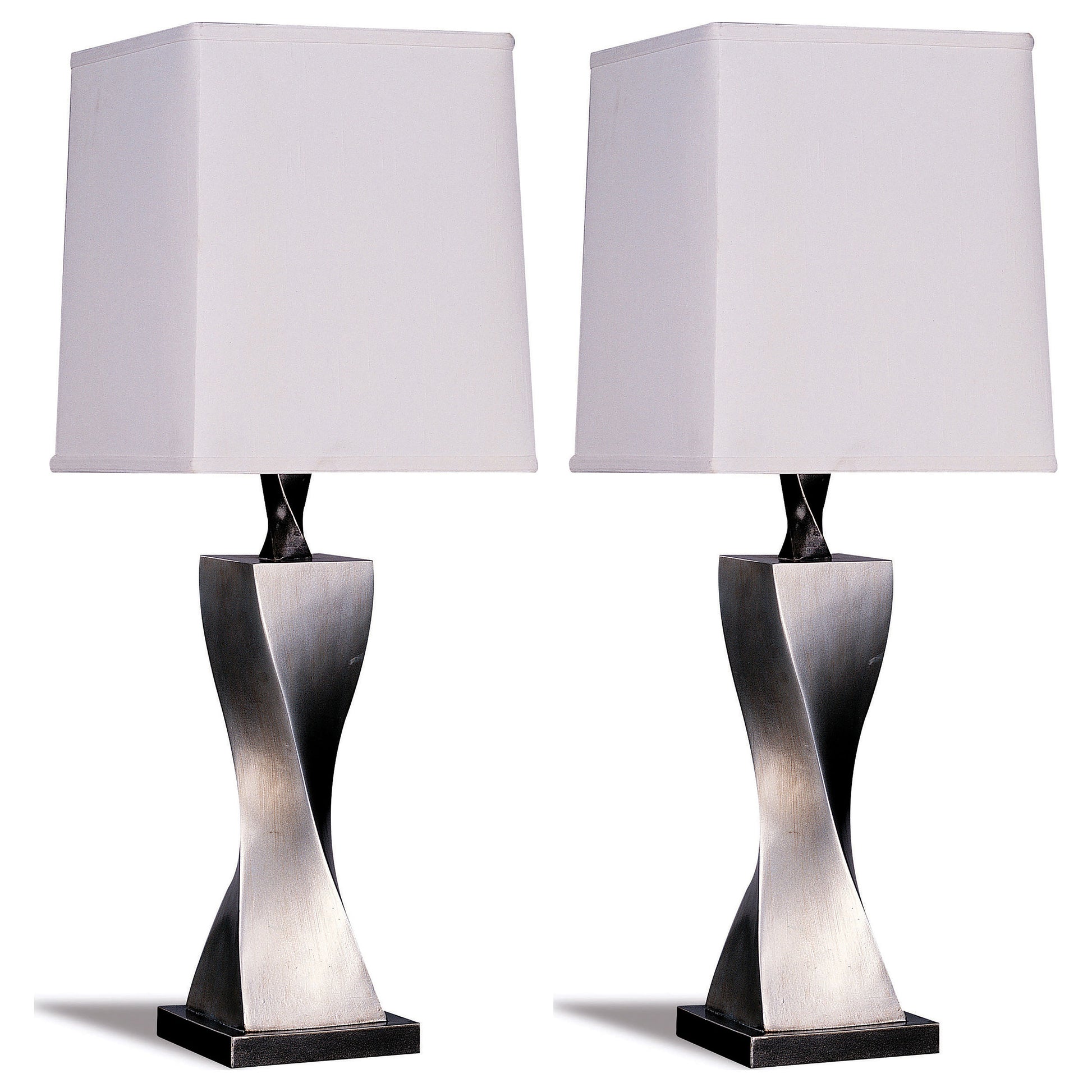 Keene 30-inch Tapered Shade Table Lamp Silver (Set of 2) - Discount Furniture Connection