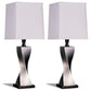 Keene 30-inch Tapered Shade Table Lamp Silver (Set of 2) - Discount Furniture Connection