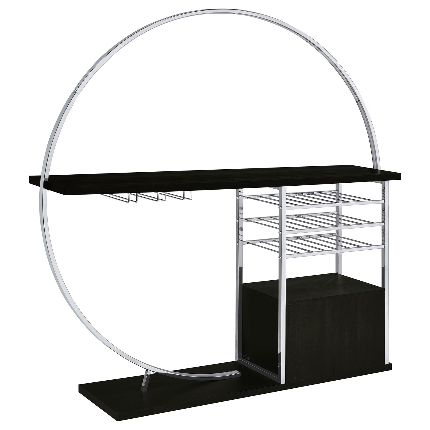 Risley 2-door Circular LED Wine Cabinet Dark Charcoal