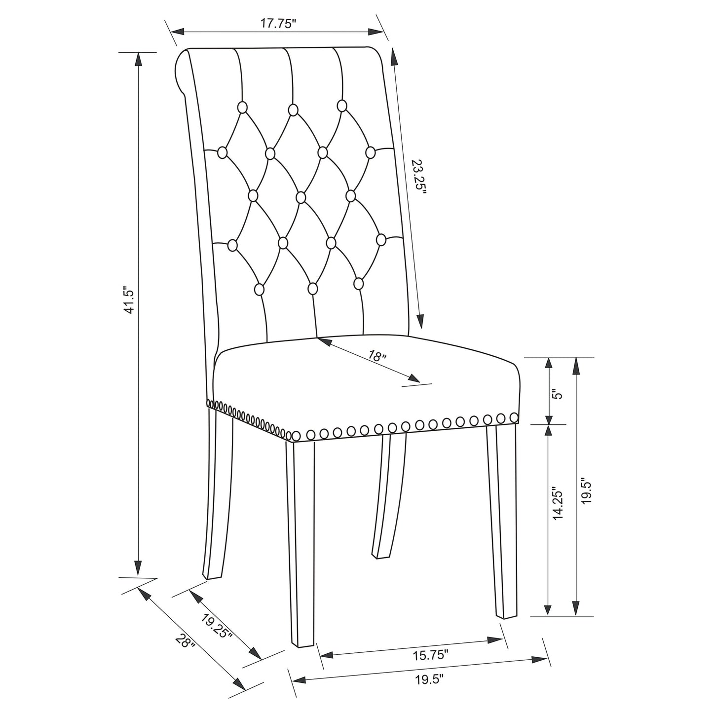 Alana Fabric Upholstered Dining Side Chair Beige (Set of 2) - Discount Furniture Connection