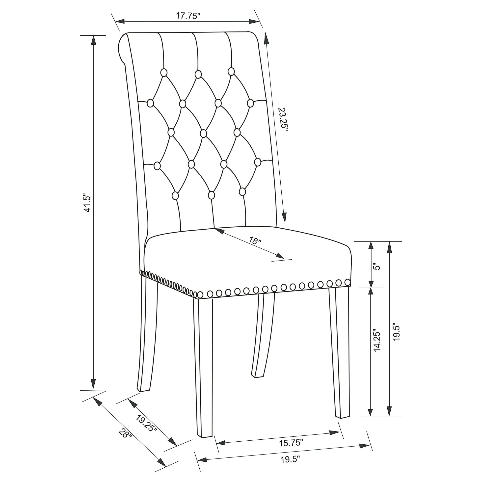 Alana Fabric Upholstered Dining Side Chair Beige (Set of 2) - Discount Furniture Connection