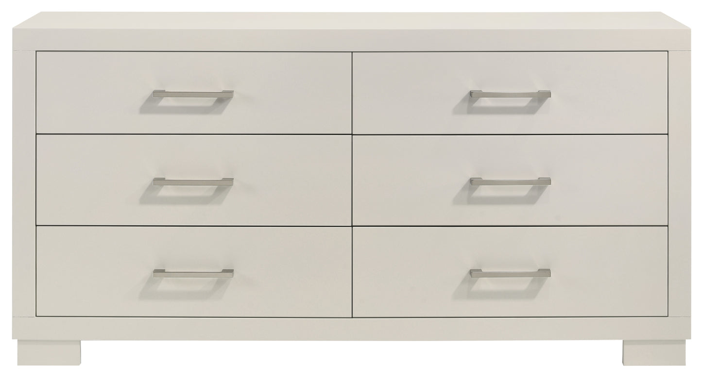 Jessica 6-piece Queen LED Bedroom Set Snow White - Discount Furniture Connection