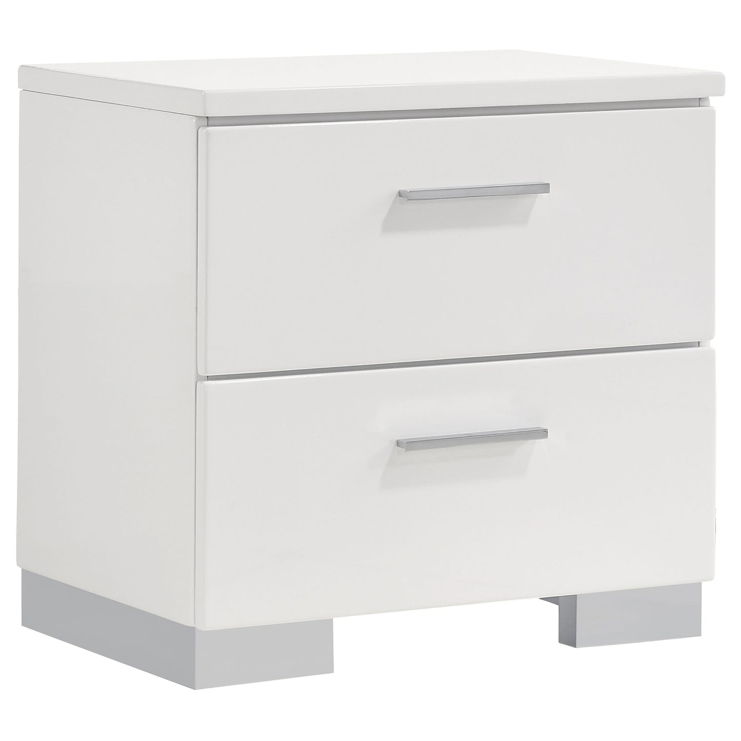 Felicity 4-piece Eastern King Bedroom Set White High Gloss - Discount Furniture Connection