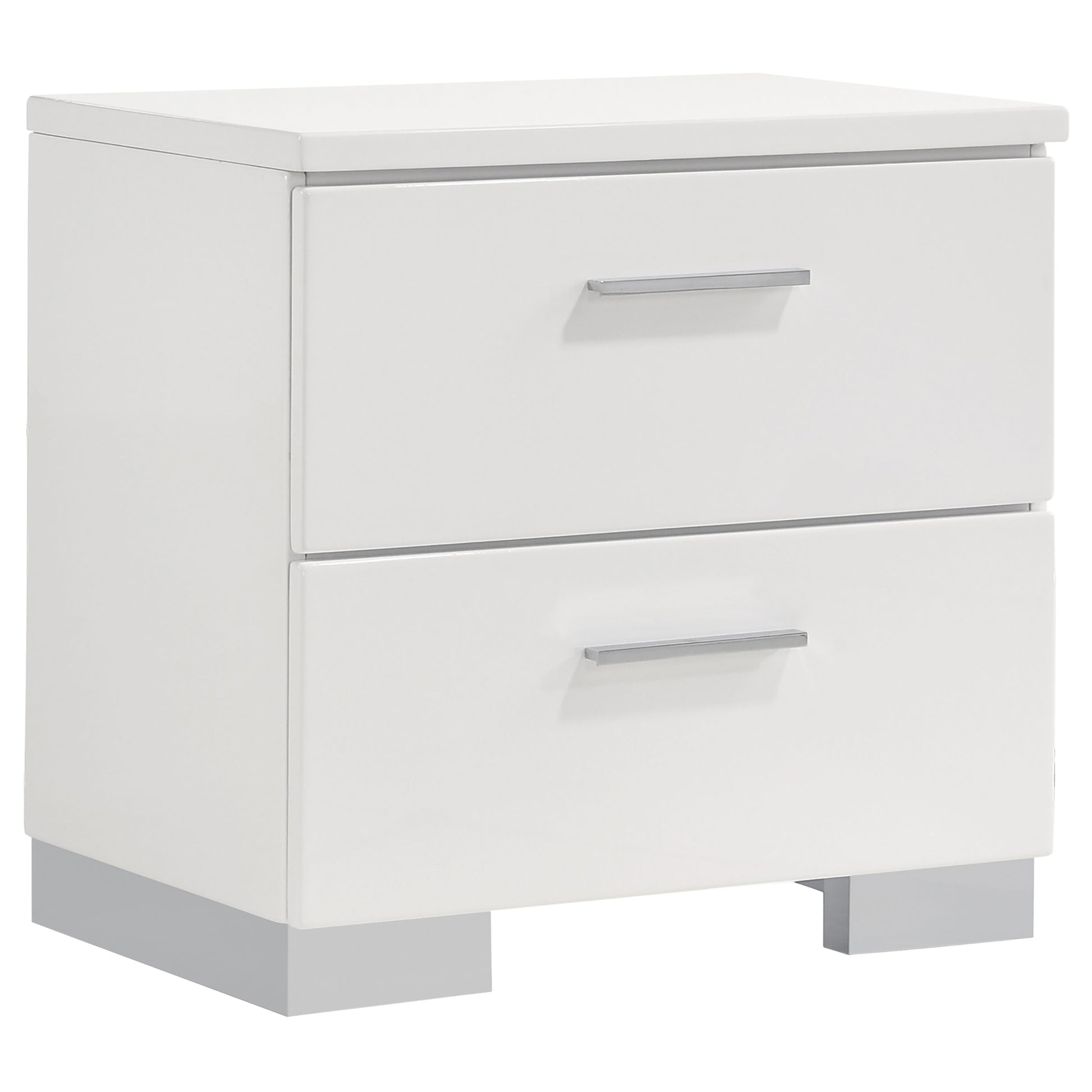 Felicity 4-piece Eastern King Bedroom Set White High Gloss - Discount Furniture Connection