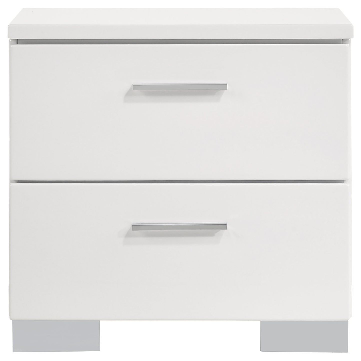 Felicity 4-piece Eastern King Bedroom Set White High Gloss - Discount Furniture Connection