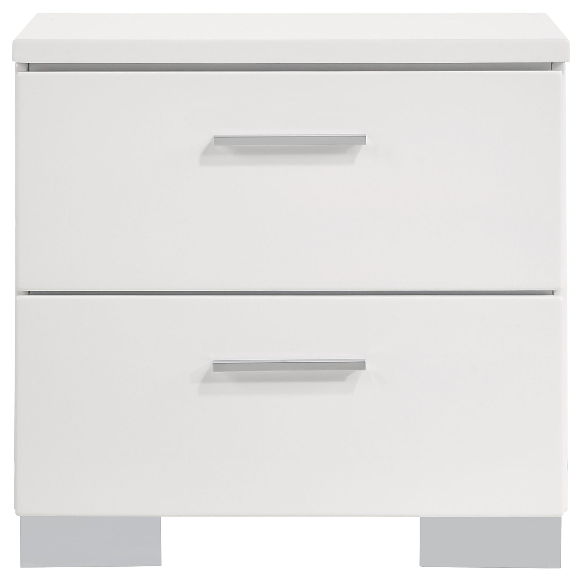Felicity 4-piece Eastern King Bedroom Set White High Gloss - Discount Furniture Connection
