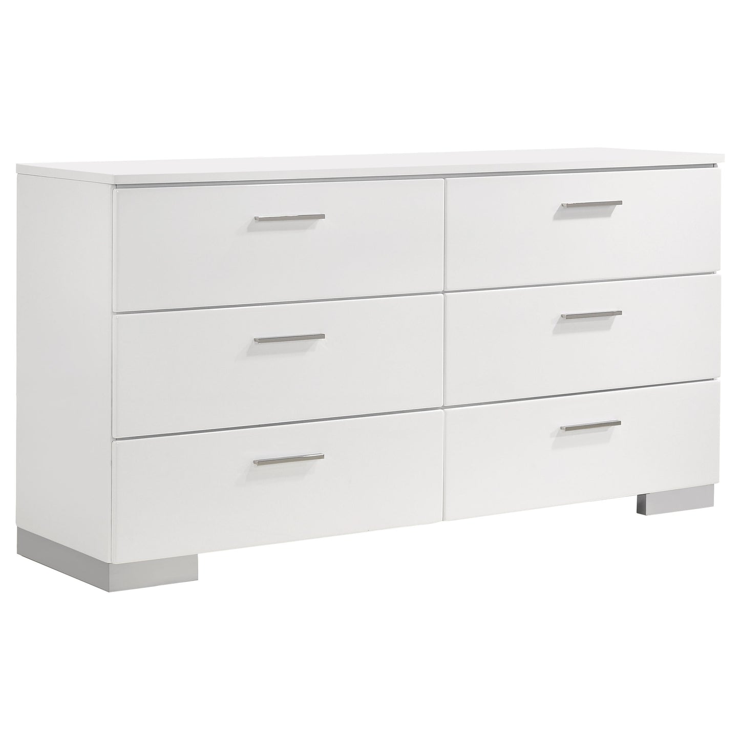 Felicity 4-piece Eastern King Bedroom Set White High Gloss - Discount Furniture Connection