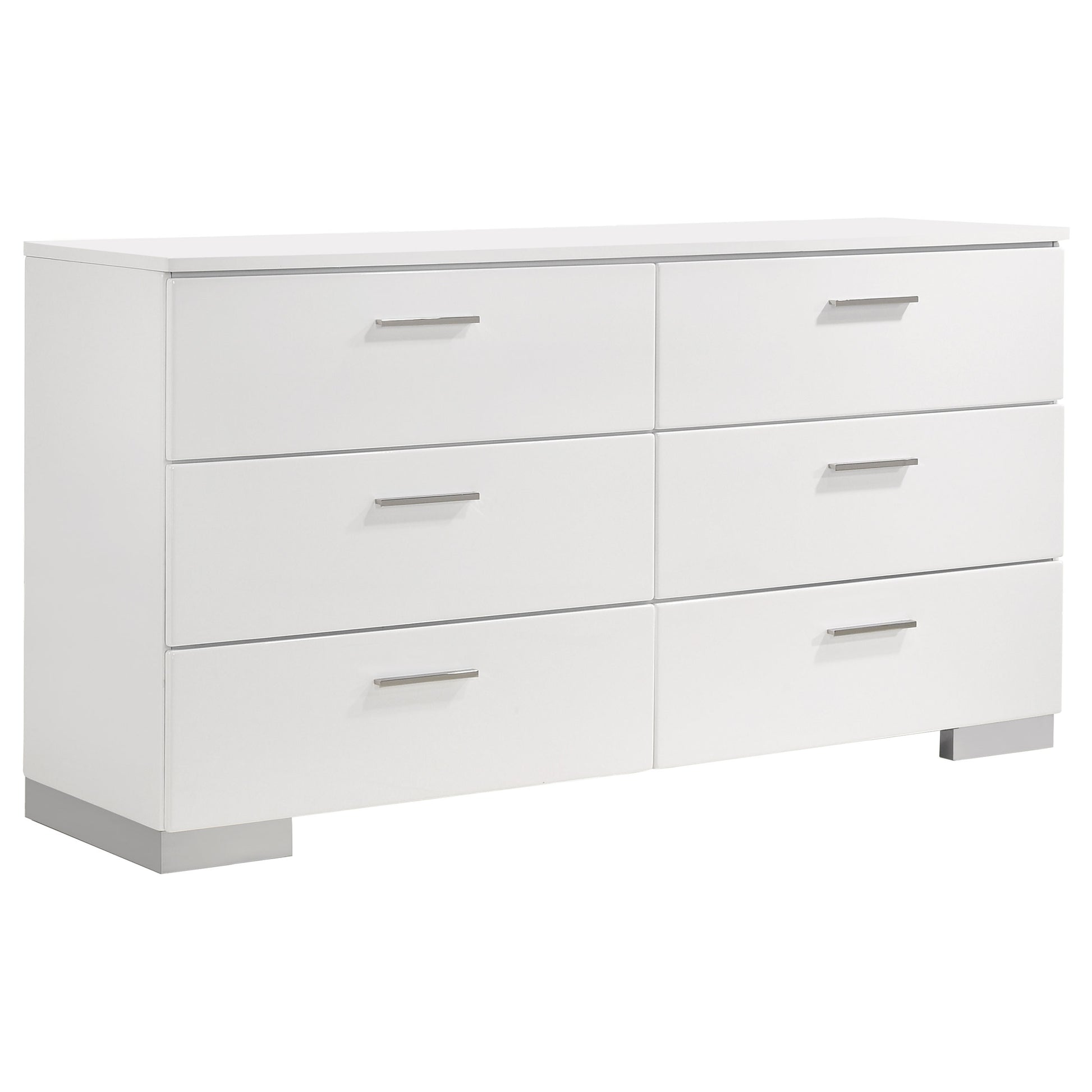 Felicity 4-piece Eastern King Bedroom Set White High Gloss - Discount Furniture Connection