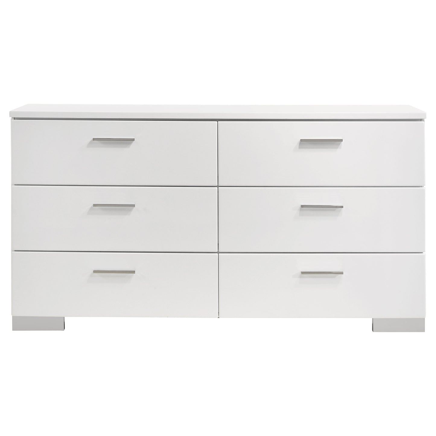 Felicity 4-piece Eastern King Bedroom Set White High Gloss - Discount Furniture Connection