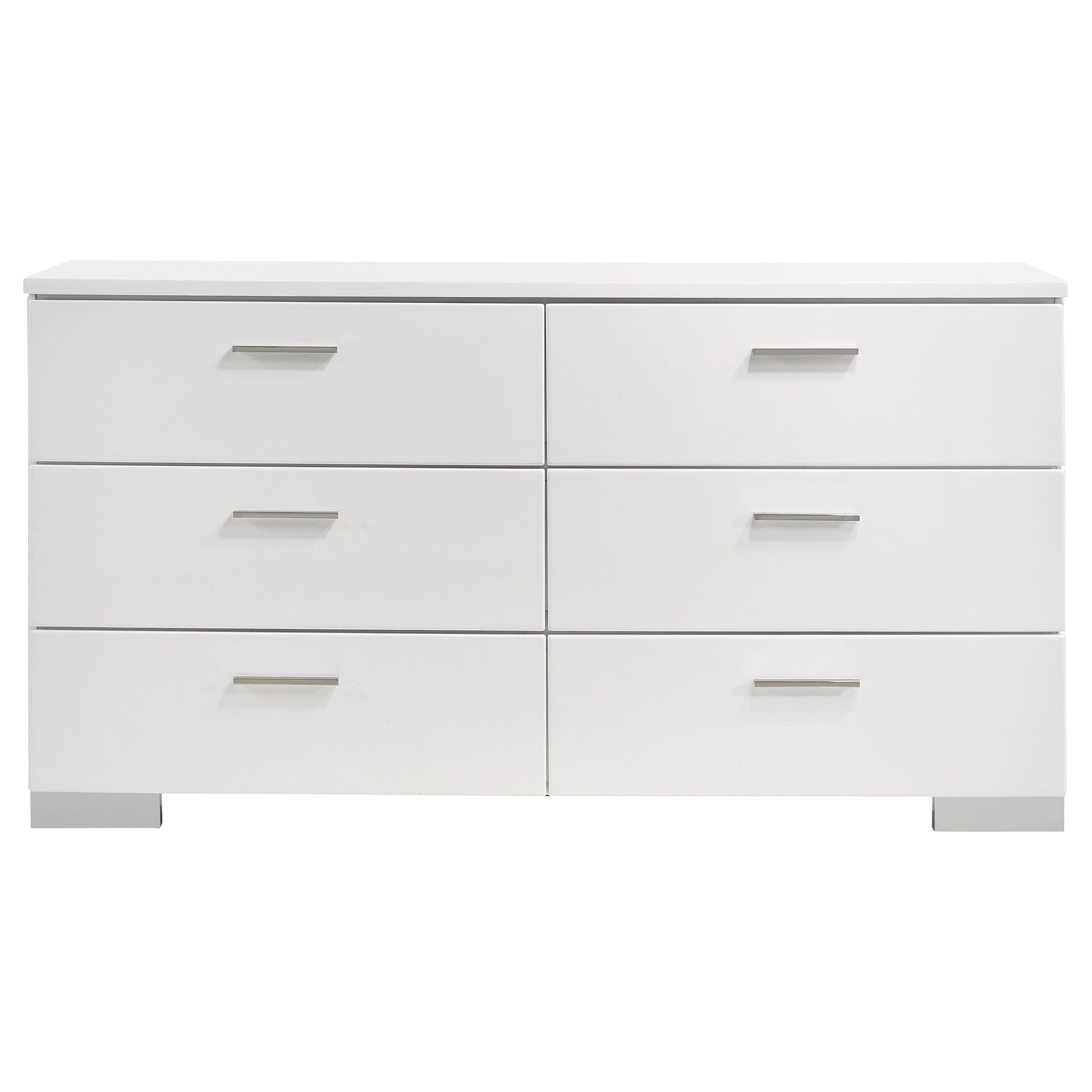 Felicity 4-piece Eastern King Bedroom Set White High Gloss - Discount Furniture Connection
