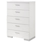 Felicity 5-drawer Bedroom Chest White High Gloss - Discount Furniture Connection