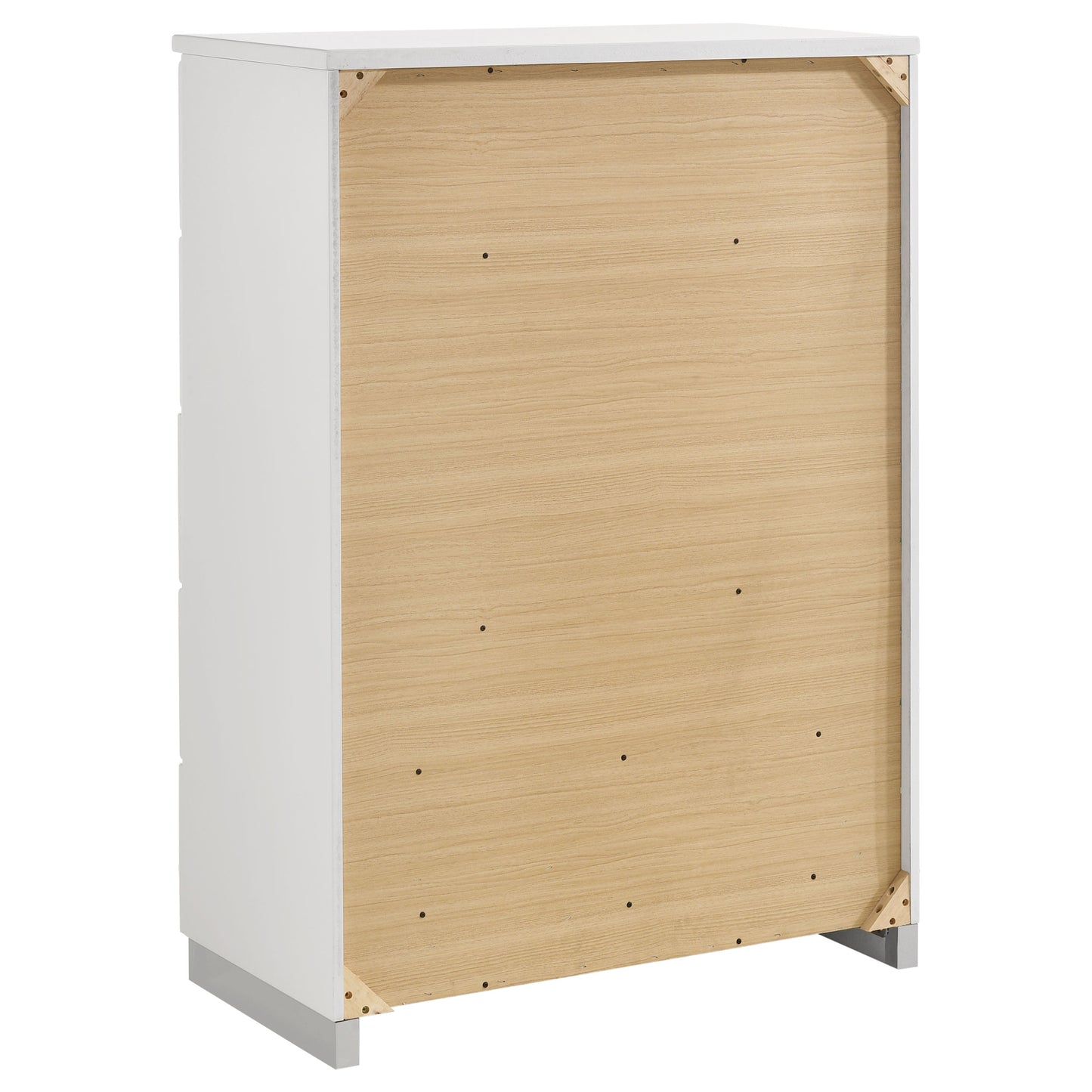 Felicity 5-drawer Bedroom Chest White High Gloss - Discount Furniture Connection