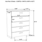 Felicity 5-drawer Bedroom Chest White High Gloss - Discount Furniture Connection