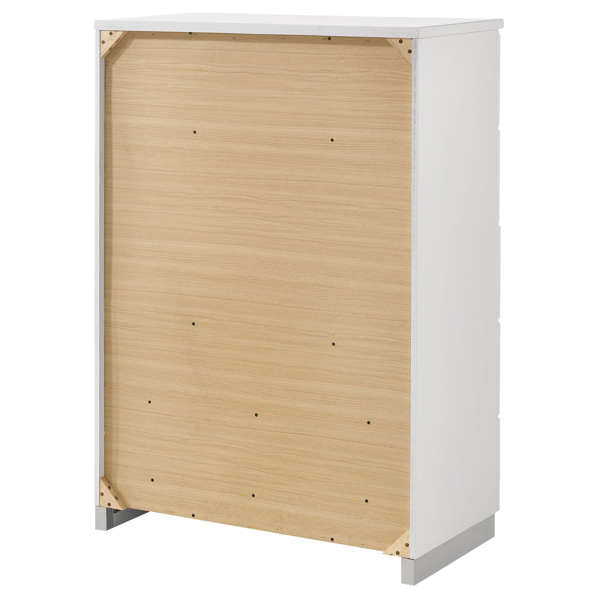Felicity 5-drawer Bedroom Chest White High Gloss - Discount Furniture Connection