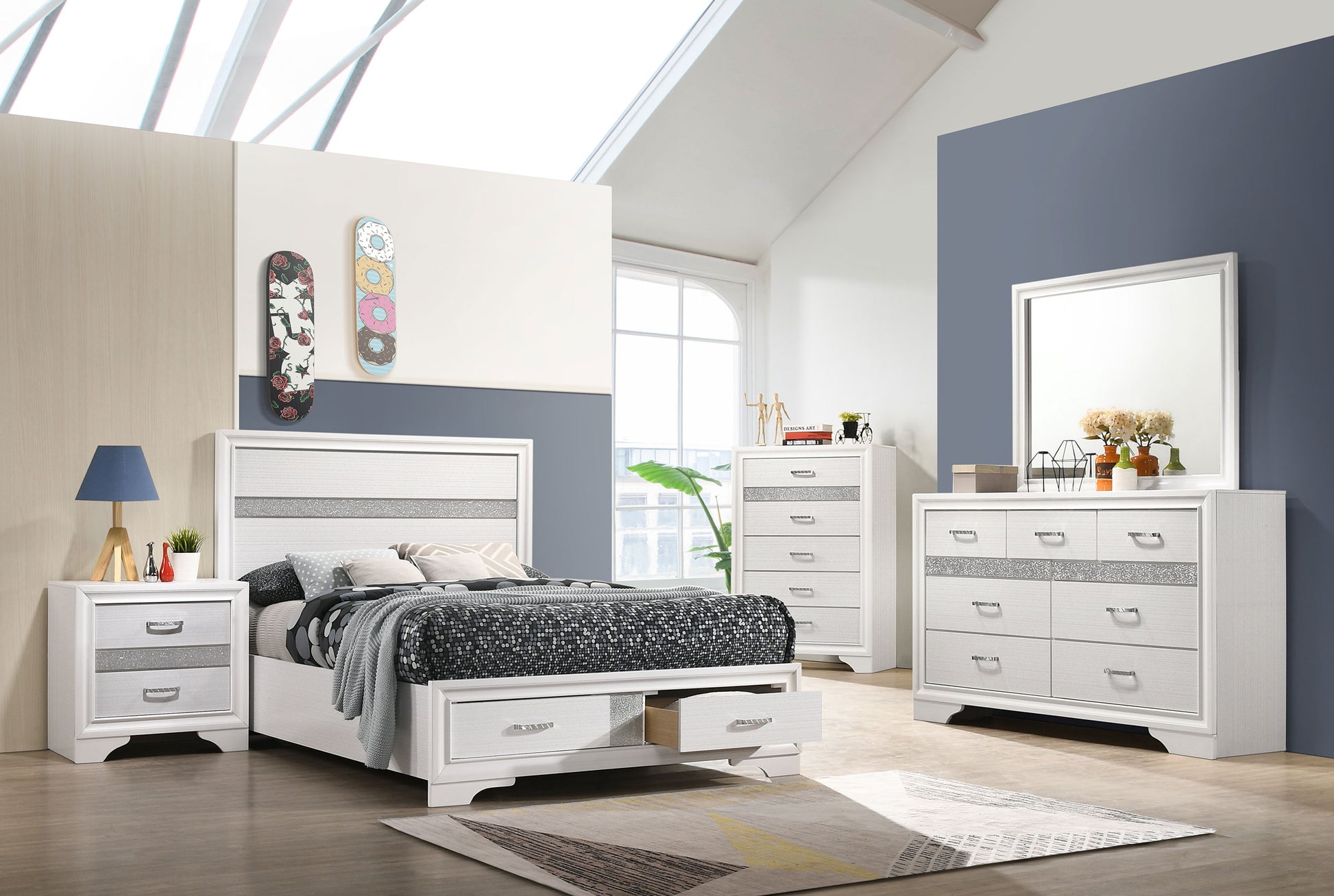 Miranda 5-piece Full Bedroom Set White - Discount Furniture Connection