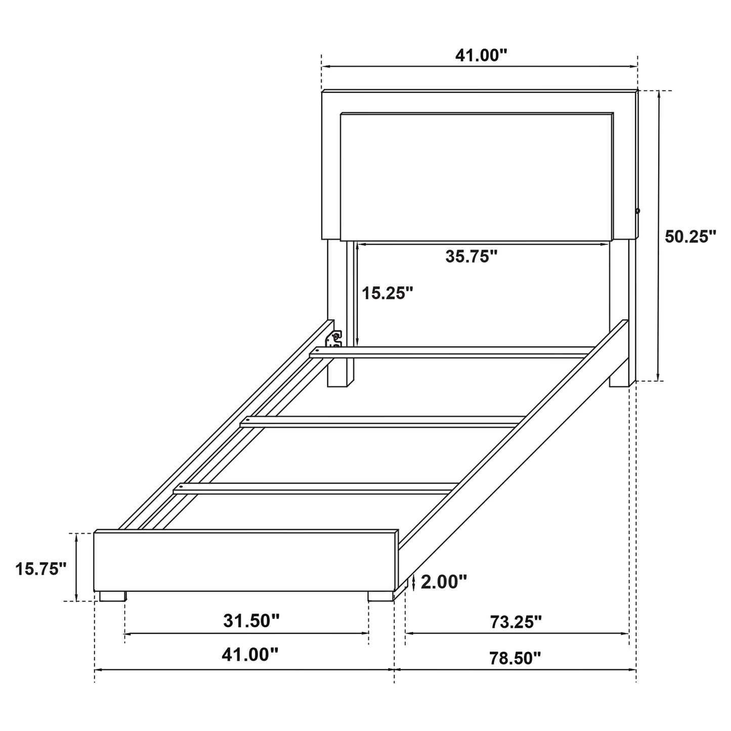 Marceline Wood Twin LED Panel Bed Black - Discount Furniture Connection