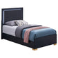 Marceline Wood Twin LED Panel Bed Black - Discount Furniture Connection