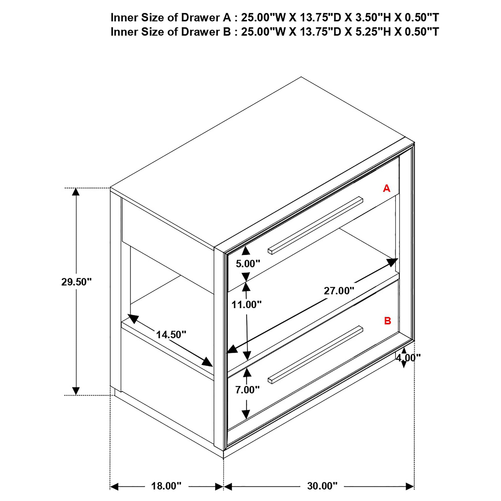 Durango 2-drawer Nightstand Smoked Peppercorn - Discount Furniture Connection
