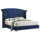 Melody Upholstered Eastern King Wingback Bed Pacific Blue - Discount Furniture Connection