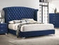 Melody Upholstered Eastern King Wingback Bed Pacific Blue - Discount Furniture Connection