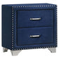 Melody Upholstered 2-drawer Nightstand Pacific Blue - Discount Furniture Connection