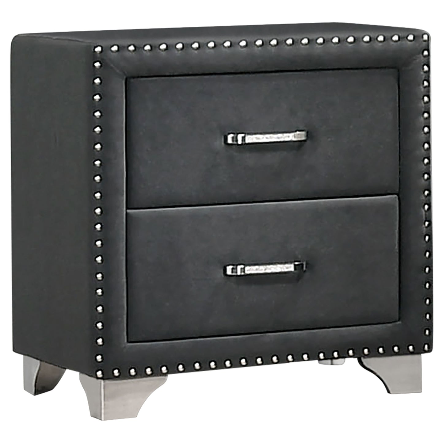 Melody Upholstered 2-drawer Nightstand Grey - Discount Furniture Connection