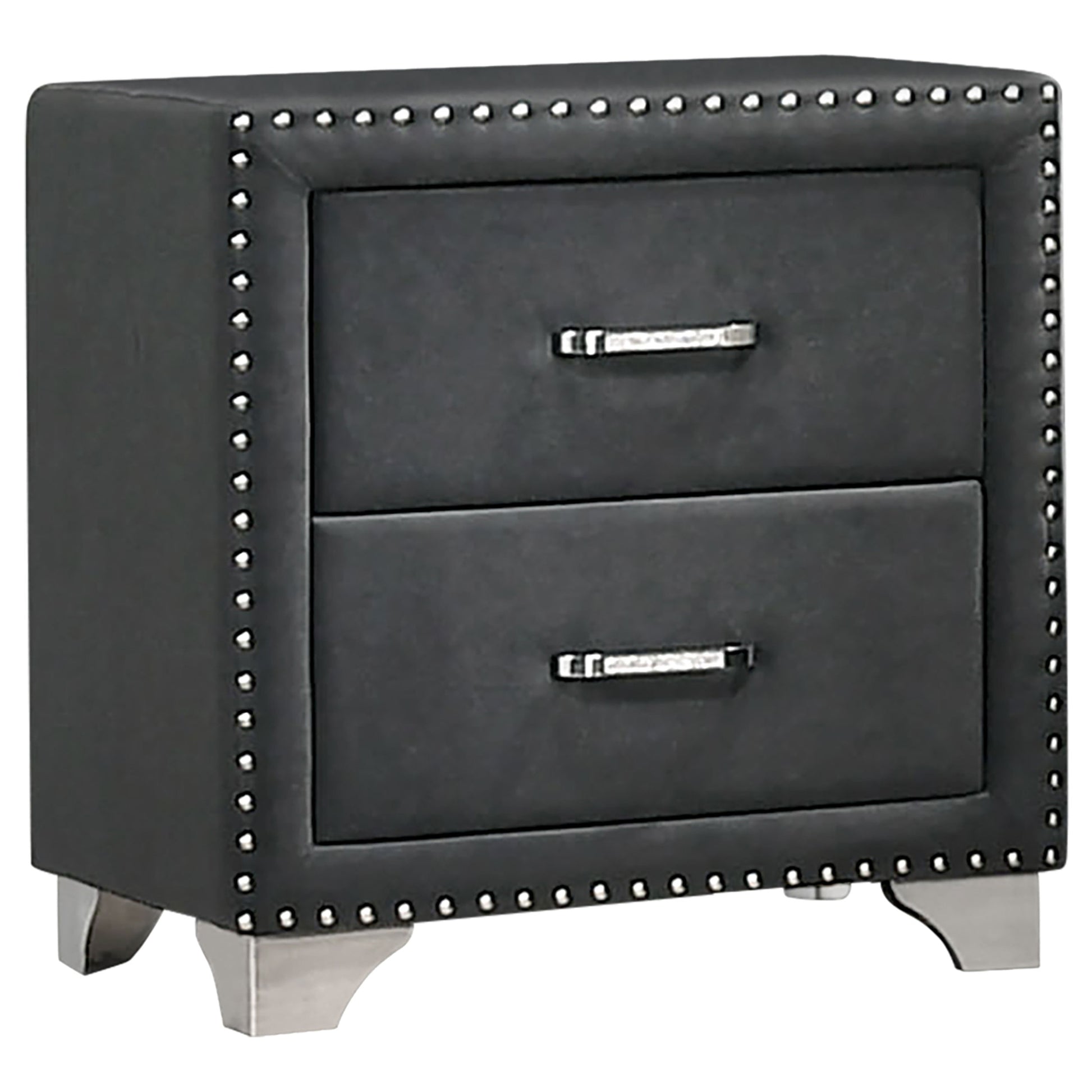 Melody Upholstered 2-drawer Nightstand Grey - Discount Furniture Connection