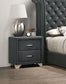 Melody Upholstered 2-drawer Nightstand Grey - Discount Furniture Connection