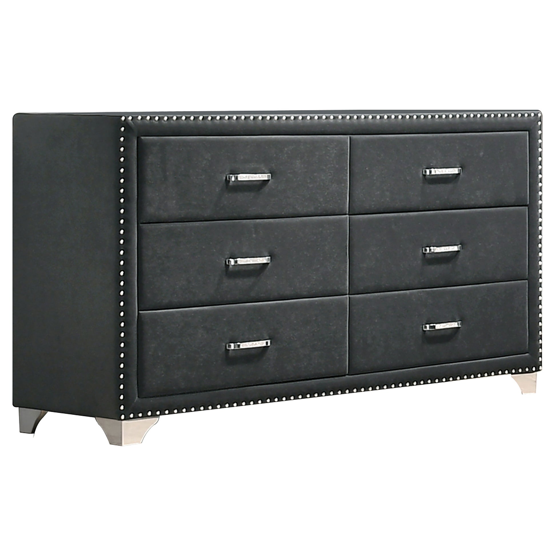 Melody 6-drawer Upholstered Dresser Grey - Discount Furniture Connection