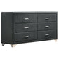 Melody 6-drawer Upholstered Dresser Grey - Discount Furniture Connection