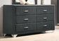 Melody 6-drawer Upholstered Dresser Grey - Discount Furniture Connection